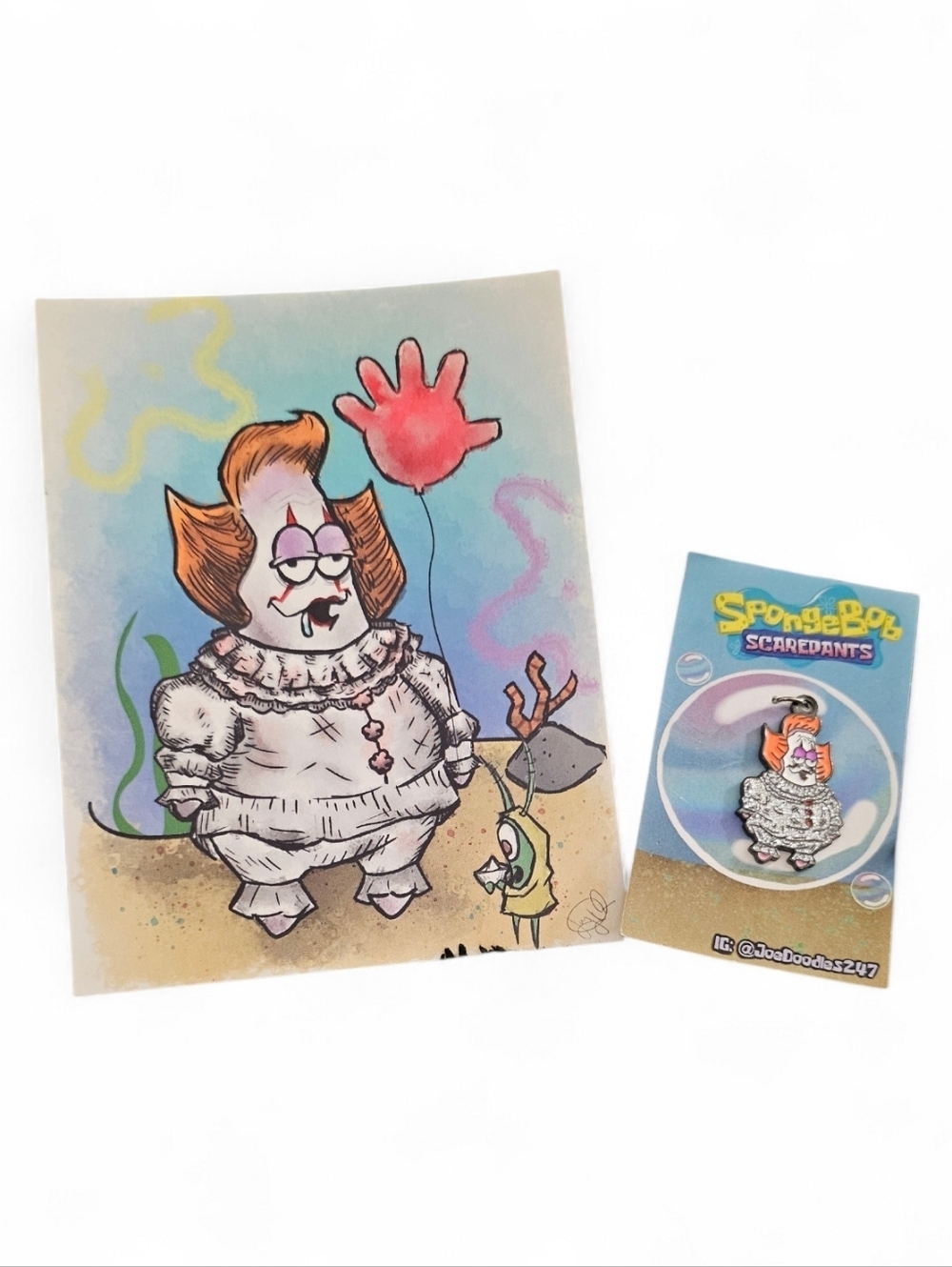 SpongBob ScarePants Patrick Star/Pennywise Mashup Art Keychain Combo - Picture 2 of 9